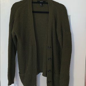 Forever 21 Camo Green Cardigan